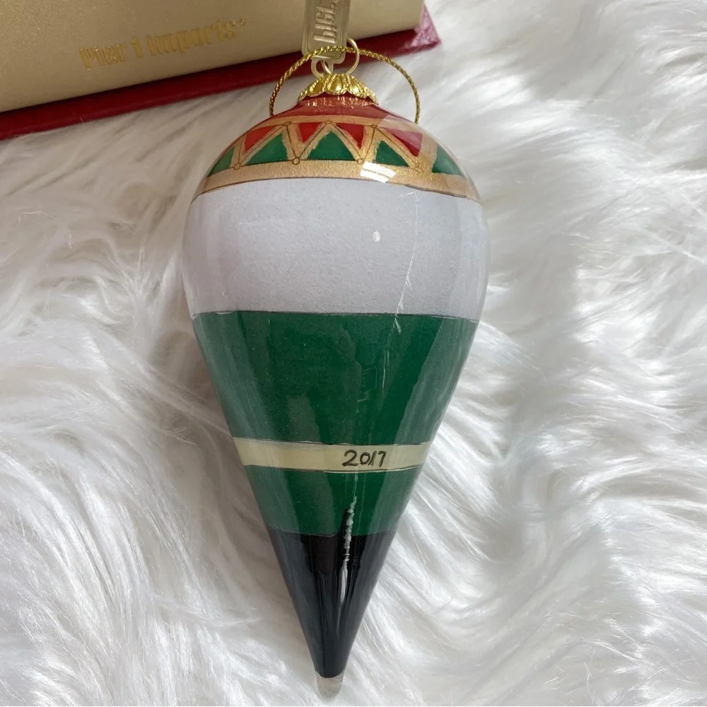 Li Bien Pier 1 Nutcracker Glass Ornament 2017